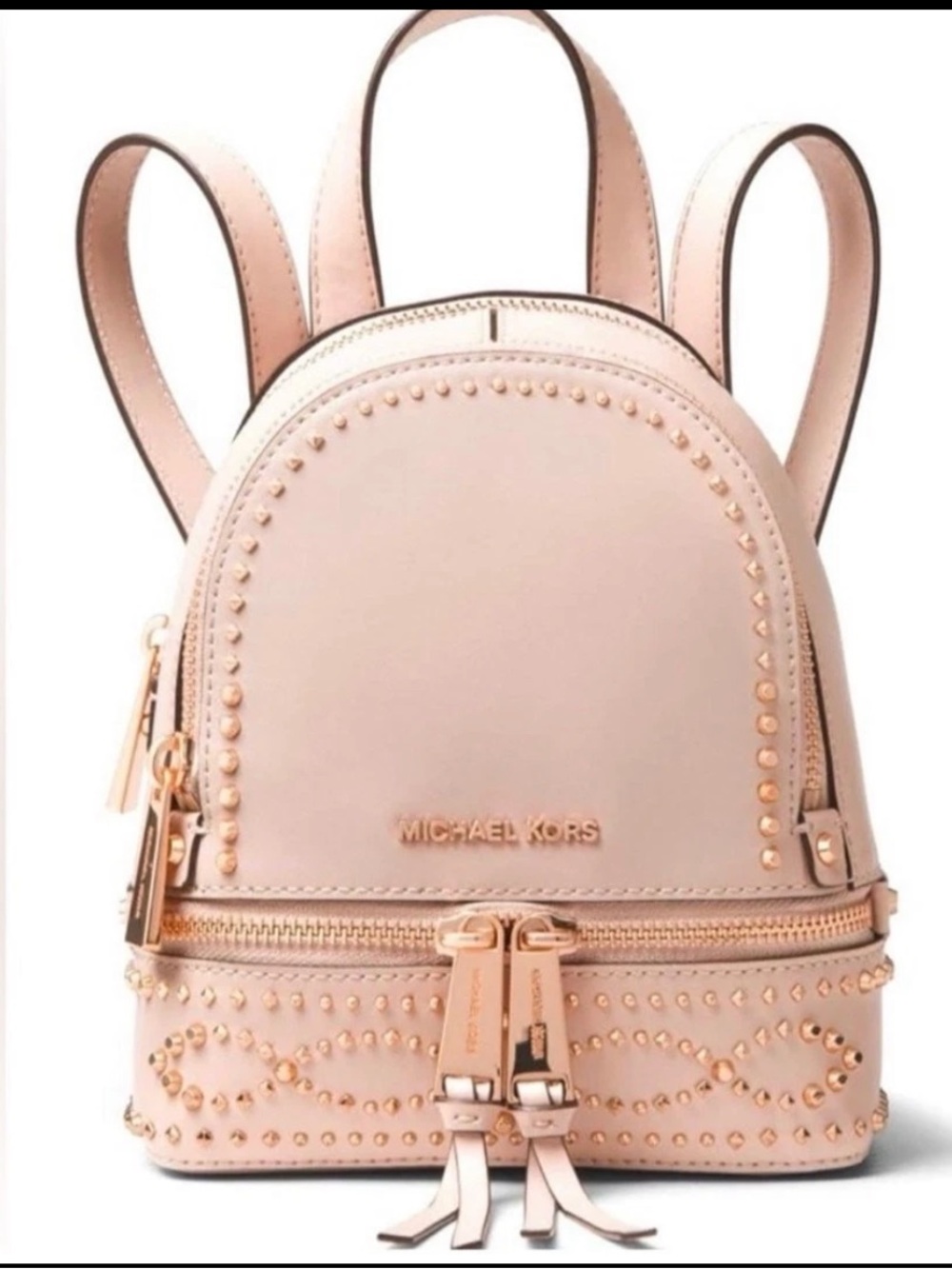 Michael Kors Blush Pink Studded Mini Backpack